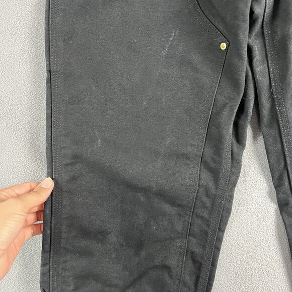 Carhartt Pants Mens 32X30 Black Carpenter Double Knee Canvas Outdoor Workwear - Picture 4 of 10
